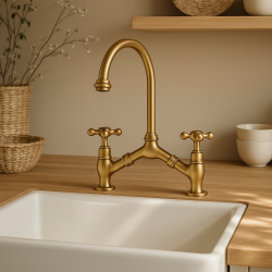 PB classic Nostalgic classic kitchen tap Bronze with variable center distance 2 holes 18-25cm 1208954352